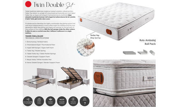 Twin Douple Ortopedik Yaylı Yatak - 3